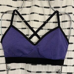 Lululemon Ebb to Street Bra A/B Cup Light Support - Purple/Black - Size 8